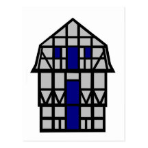 La casa de la buhardilla - gris tarjetas postales
