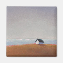 La casa de playa - arte bonito del paisaje de la p imán