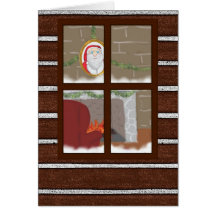 La casa de Santa en tarjeta del día de fiesta de l
