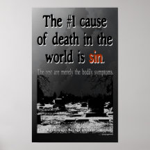 La causa #1 de la muerte es pecado poster