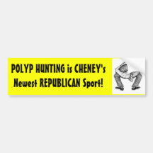 La CAZA del POLYP es CHENEY Pegatina De Parachoque