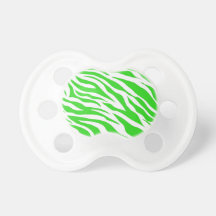 La cebra blanca de la verde lima raya estampados d chupetes para bebes