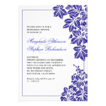 la cena azul y blanca del ensayo del viñedo invita invitacion personal 