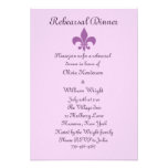 La cena de Fleur de Lise Rehearsal invita a lilas Invitacion Personal