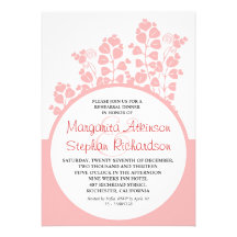 la cena linda rosada del ensayo de las floraciones invitaciones personales 