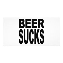 La cerveza chupa tarjeta fotográfica