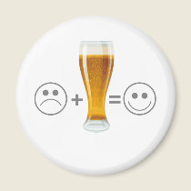 La cerveza me hace feliz imanes