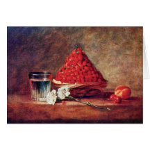 La cesta de la fresa de Chardin Jean-Baptiste Sim Tarjetón