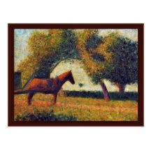 La Charette Attelée de Seurat Jorte Tarjeta Postal