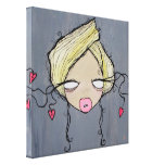 La "charla del chica" envolvió la lona, 12" X12 " Impresión De Lienzo