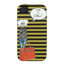 La charla es chica elegante de la moda iPhone 4/4S funda