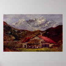 La choza de la montaña de Gustave Courbet Impresiones