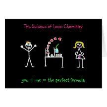 "La ciencia del amor: Tarjeta de Chemstry" (hembra