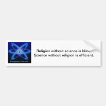 La ciencia sin la religión es eficiente etiqueta de parachoque