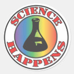 La ciencia sucede pegatina redonda