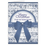 La cinta azul de las Felices Navidad observa la ta