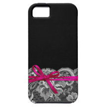 La cinta de los arcos y ata fuschia negro del | iPhone 5 carcasa