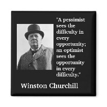 La cita de Winston Churchill "un pesimista conside imanes