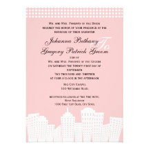 La ciudad grande soña el boda moderno invitación personalizada