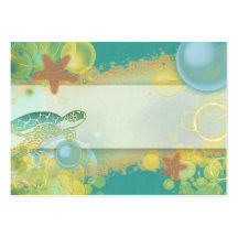 La colocación del tema de la playa carda estrellas tarjetas de visita