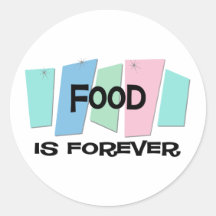 La comida es Forever Pegatinas Redondas