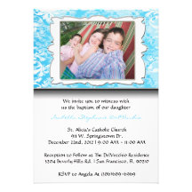 La comunión/el bautismo LINDOS azules invita Invitacion Personalizada