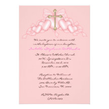 La comunión/el bautismo LINDOS rosados invita Invitacion Personalizada