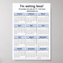 La consumición menos calendario de la dieta impresiones