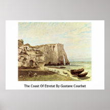 La costa de Etretat de Gustave Courbet Poster