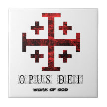 La cruz de Jerusalén - opus Dei - trabajo de dios Teja Cerámica