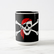 La cruz deshuesa la taza del pirata