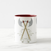 la cuerda roja del hacha medieval de la batalla ap taza de café