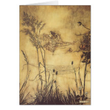 La cuerda tirante de la hada de Arturo Rackham, ar Felicitaciones