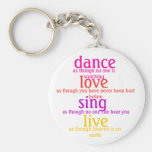 la danza, amor, canta, vivo llaveros personalizados