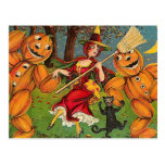 La danza de la bruja - vintage Halloween Postal