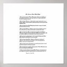 La Declaración de Derechos liberal americana Poster