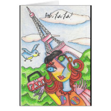 ¡La del La de Ooh! Mujer en París Felicitación