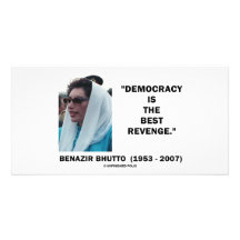 La democracia de Benazir Bhutto es la mejor vengan Tarjetas Personales Con Fotos