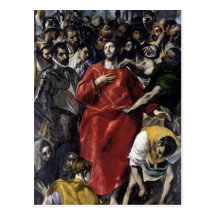 La desnudez de Cristo - postal del arte del vintag