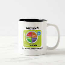 La dieta es una cuestión de proporción (el logotip tazas