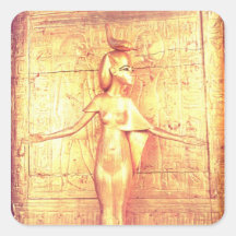 La diosa Selket en la capilla canopic Calcomanía Cuadrada