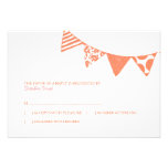 La diversión anaranjada y rosada señala el rsvp de invitaciones personales 