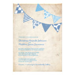 La diversión azul y de marfil señala invitaciones  invitaciones personales 
