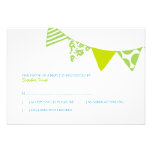 La diversión azul y verde señala el rsvp del boda  comunicados personales 