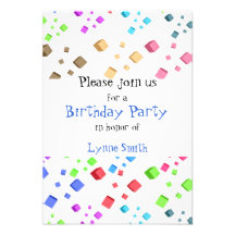 La diversión cubica la invitación del cumpleaños