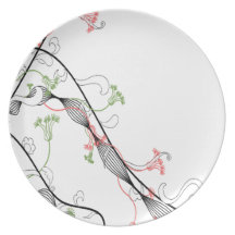 La diversión florece la placa plato de comida
