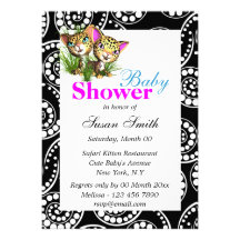 La ducha del safari del bebé de la selva PERSONALI Invitaciones Personales