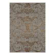 La ducha nupcial barroca Antiqued elegante del oro Anuncios Personalizados