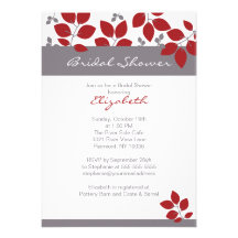 La ducha nupcial de la caída elegante de la hoja i invitaciones personalizada