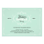 La ducha nupcial de la menta elegante del Flourish invitaciones